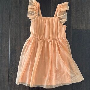 Gorgeous Cat & Jack Toddler Girls Peach Ruffled Tulle Dress!